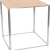 Table haute Kadra H105 100x100 - bois & chrome