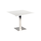 Table Stan H73 90x90 - blanc & inox