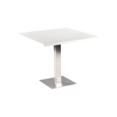 Table Stan H73 90x90 - Blanc & Inox