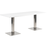 Table Stan H73 70x180 - blanc & inox