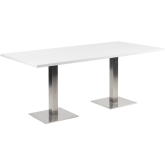 Table Stan H73 90x180 - blanc & inox