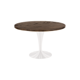 Table IVAN Dia120 cm - bois & blanc
