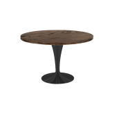 Table IVAN Dia120 cm - bois & noir