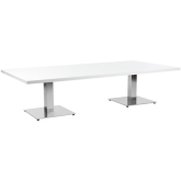 Table Stan H35 90x180 - blanc & inox