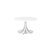 Table Stacy H35 Dia70 - blanc & inox