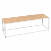 Table basse Kadra H45 150x50 - bois & blanc