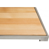 Table Kadra H45 60x60 - bois & chrome