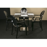 Table Stan H73 90x90 - noir & inox